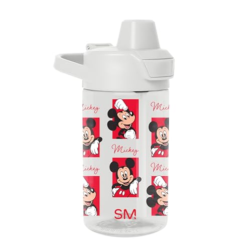 Simple Modern Disney Kids Tritan Plastic Summit Water Bottle | 12 oz BPA-Free Cup with Covered Leak Proof Straw Lid for Boys, Toddlers | Mickey Montage - color: Disney: Mickey Montage, style: Covered Lid | 12oz