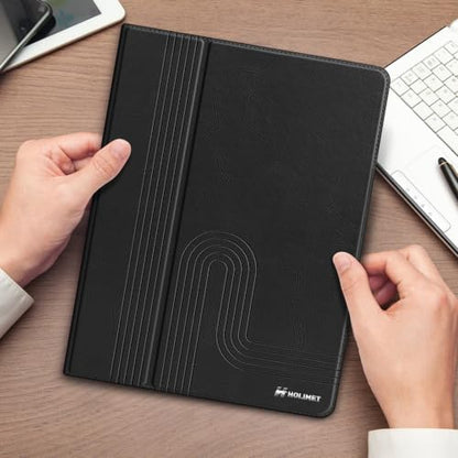 H HOLIMET Case for iPad Air 11" 2026 M4/M3 (2025)/ M2 (2024)/ iPad Air 4th & 5th Generation10.9 Inch 2022/2020 Soft Back Shockproof Protective Cover with Pencil Holder Vegan Leather Auto Sleep/Wake - color: Black 2nd