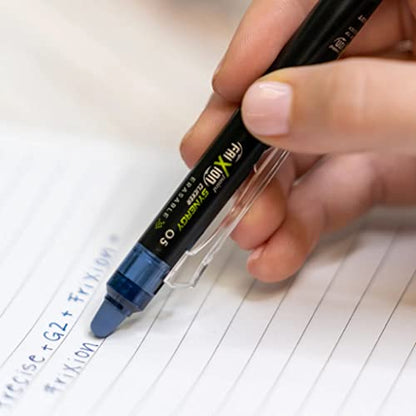 Pilot FriXion Synergy Clicker Erasable, Refillable, Retractable Gel Ink Pens, Extra Fine Point 0.5 mm, Pack of 8, Navy Ink, FriXion Erasable Pens 0.5 - Ideal for School & Office Writing - color: Navy