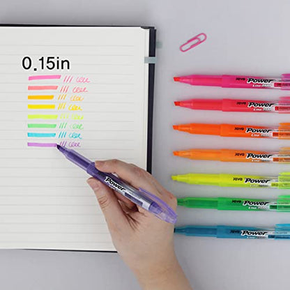 JVPEN Highlighters – 8-Pack Pastel & Vivid Colors, No Smudge & No Bleed, 4mm Chisel Tip, Smooth Pigment Ink, Includes Carry Case – Ideal for Notes, Journaling, School & Office