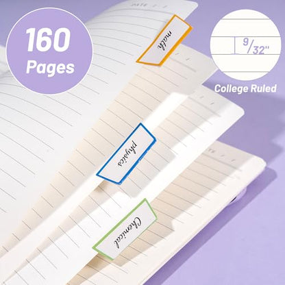 Yoment Spiral Notebook College Ruled A5 Spiral Bound Journal 160 Pages Thick Paper Plastic Hardcover Spiral Notebook 5x7 Wire Bound Notebooks for Note Taking School Office Supplies, Purple - color: Purple, style: C - Line - A5