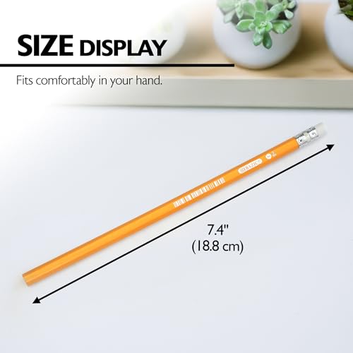BAZIC PRODUCTS #2 Yellow Pencils with Eraser, 12 Count, for School, 2-Pack | eraser tops, classroom, tests, homework, standardized exams, daily writing - size: 2-Pack