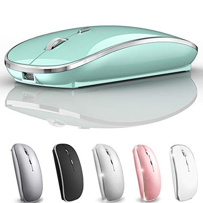 Rechargeable Bluetooth Mouse Wireless Bluetooth Mouse for iPad pro iPad Air Mac MacBook Pro MacBook Air Laptop Chromebook Windows HP DELL (Blue) - color: BLUE