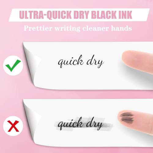 Piochoo Aesthetic Pens, 8 Pcs 0.5mm Gel Pens, No Smudge Quick Dry Smooth Writing Pens, Cute Black Ink Journaling Pens for Women Nurse School Office Desk Accessories - color: Pastel Color