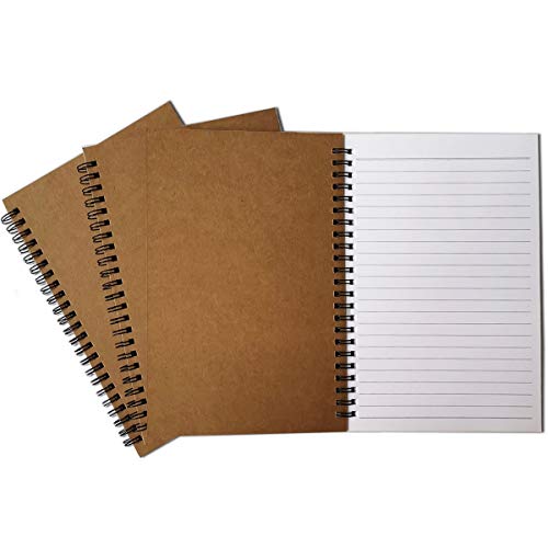 Twinkle Spiral Notebook, College Ruled Notebooks, Thick Paper, 1 Subject, 3 Pack, 60 Sheets, 6''*8'' (Line Khaki) - color: Line Khaki