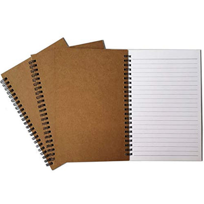 Twinkle Spiral Notebook, College Ruled Notebooks, Thick Paper, 1 Subject, 3 Pack, 60 Sheets, 6''*8'' (Line Khaki) - color: Line Khaki