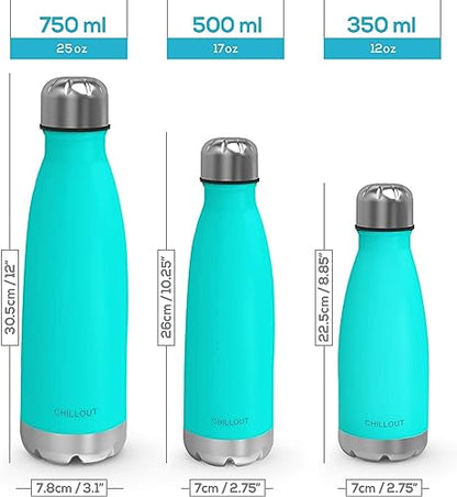 CHILLOUT LIFE 12oz Kids Insulated Stainless Steel Water Bottle, Leak Proof | Small Metal Water Bottle, Keeps Drinks Cold 24H & Hot 12H, Leak-Proof Screw Lid, Perfect for School, Travel & Sports - color: UV Rainbow