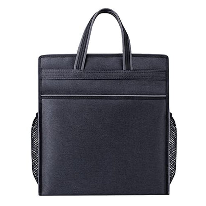 Oxford Zippered Document Bag with Handle File Tote Bag Pouch for Carrying Paper Files Books Filing Folder 1 Pack (Black) - color: Black