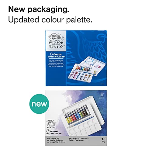 Winsor & Newton Cotman Watercolor Paint Set, 12 Colors Palette Set, 8ml (0.27-oz) Tubes w/ Brush - style: 13 Piece Palette Set 8ml