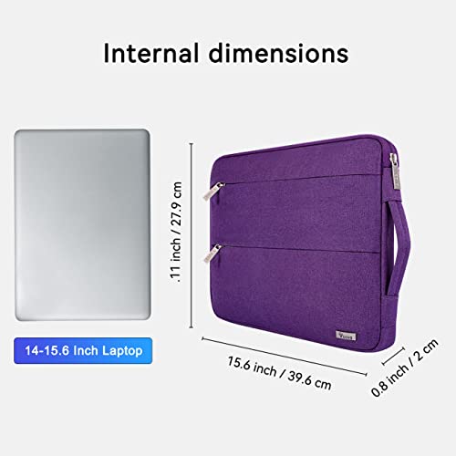 Voova Laptop Sleeve Carrying Case 15.6 16 Inch,Slim Computer Cover Bag Compatible with MacBook Pro 15/16, Dell xps 15,15-16 Inch HP Dell Asus Acer Laptop, Purple - color: Purple, size: 15.6-16 Inch