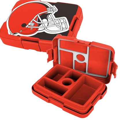 FOCO NFL Unisex-Adult Officially Licensed 2-Tone Big Logo Team Color Football Leak Proof 5 Compartment Bento Lunch Box - Cleveland Browns - color: Cleveland Browns