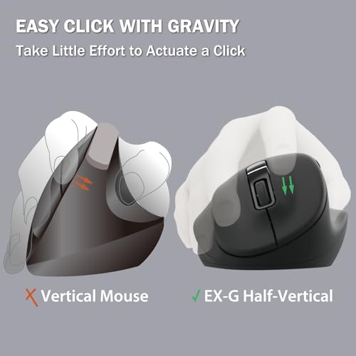ELECOM Wireless Ergonomic Shape Mouse, 2.4GHz with Mini USB Receiver, Silent Click, Right Hand 2000DPI, 5 Buttons, Optocal Sensor, Compatible with PC, Mac, Laptop, EX-G, Msize Black (M-XGM30DBSKBK) - size: Medium