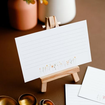 Wild Flower Index Cards by Pure Print and Design | Floral Flash Cards Perfect For Study Sessions & Learning | 100 Cards of Premium Quality with 5 Different Designs | Wild Flower | 3x5 inches - color: Wild Flower