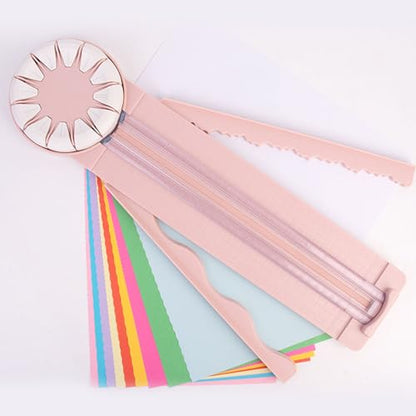 12 in 1 Paper Trimmer Craft Cutter, Portable Scrapbook Paper Cutting Tool with Straight Wavy Dashed Line Blades & Scoring Function for DIY Crafts, Journals & Card Making