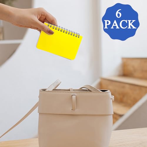 KTOJOY 6 Pack Small Spiral Notebook Pocket Notebook 3x5 Spiral Notepads With Lined Pages, Small Top Spiral Notebook Little Mini Memo Steno Note Pads for Outdoor Home Office College School