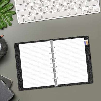 (2-Pack) Mini Binder Lined Paper for 3 or 7 Ring Binders - 200 Sheets/400 Pages Paper Refills, 100gsm, 5.8" x 8.5" - size: 5.8" x 8.5" - 7-Hole, style: 200 Sheets