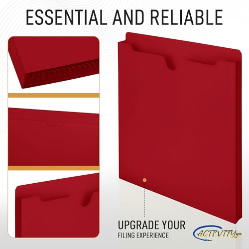 Red File Jackets, 1 Inch Expansion, Letter Size, Reinforced Straight-Cut Tab, 6 Pack - color: Red, style: 1 Inch Expansion