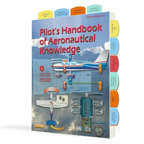 Pre-Tabbed Pilot’s Handbook of Aeronautical Knowledge (PHAK) 2025 – FAA Pilot Handbook with Color-Coded Tabs for Quick Reference, Perfect for Student Pilots - style: Pre-tabbed PHAK