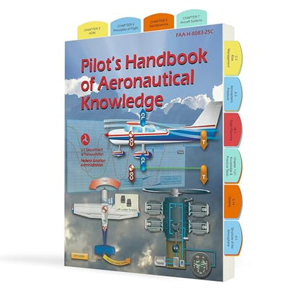 Pre-Tabbed Pilot’s Handbook of Aeronautical Knowledge (PHAK) 2025 – FAA Pilot Handbook with Color-Coded Tabs for Quick Reference, Perfect for Student Pilots - style: Pre-tabbed PHAK