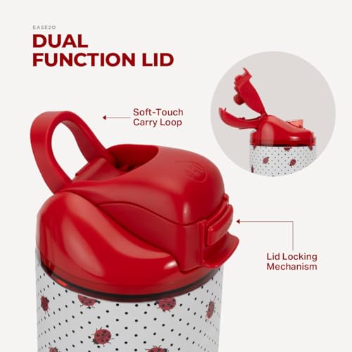 HydroJug Ease2o 14oz Kids Water Bottle with Straw & Chug Lid, Ladybyg - color: Ladybug
