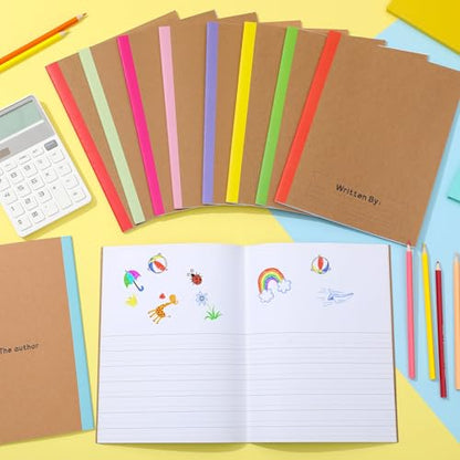 Henoyso 10 Pcs 120 Pages Primary Composition Notebooks K-2, Primary Journal Grades K-2, Writing Journal Practice Notebook for Kids in Preschool, Kindergarten, Back to School Supplies (Stylish) - color: Stylish Color