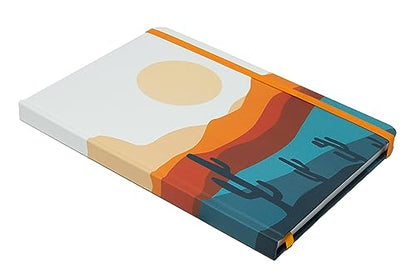 Beatrix & Luca College Ruled Notebook - A5 Journal – Lay Flat with Bookmark and Elastic Band - 160-Pages – 100 GSM Paper - Composition or Diary – Lined Pages - color: desert landscape 1
