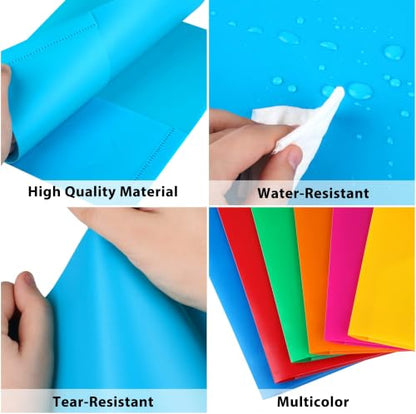 Plastic Folders with Pockets, 12 Color Heavy Duty Two Pocket Folder Business Card Holder for Office High School - size: 12 Pack