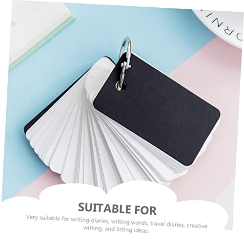 DOITOOL 8pcs Flash Cards Blank Memory Cards Binder Ring for Study Travel Office - size: 7X4CM