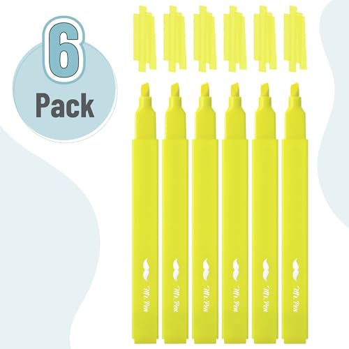 Mr. Pen- Yellow Aesthetic Bible Highlighters No Bleed Through, 6 pcs | Chisel Tip, Cute Highlighter for Journaling Supplies and School Accessories, Bible Highlighters and Pens No Bleed - size: 6 Pack