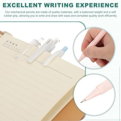 M&G 2Pcs Mechanical Pencil Set, 0.9mm Mechanical Lead Pencils with 20PCS HB Lead Refills for Drafting Sketching Art Class Writing Office Classroom, Pink
