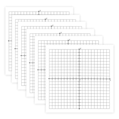 6 Packs Graph Paper Sticky Notes 300 Sheets 3 x 3 Inch Mini Graph Pads 20 x 20 Four Quadrant X Y Axis Coordinate Plane Post It Adhesive Grid Sticky Notes for Office School Math Supplies - style: 1style