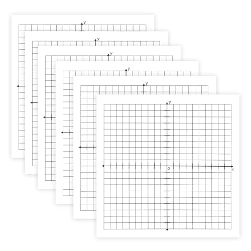 6 Packs Graph Paper Sticky Notes 300 Sheets 3 x 3 Inch Mini Graph Pads 20 x 20 Four Quadrant X Y Axis Coordinate Plane Post It Adhesive Grid Sticky Notes for Office School Math Supplies - style: 1style