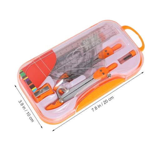 Artibetter Drawing Compasses Set 10pcs Geometry Ruler Kit Metal Math Tool for Students Exam Drawing and Geometry Supplies Random Color
