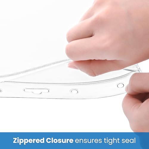 Elsjoy 10 Pack 8.5" x 11" Letter Size Job Ticket Holders, Waterproof Resealable Zip Paper Page Sheet Protectors, Heavy Duty Clear Document Sleeve, Vertical