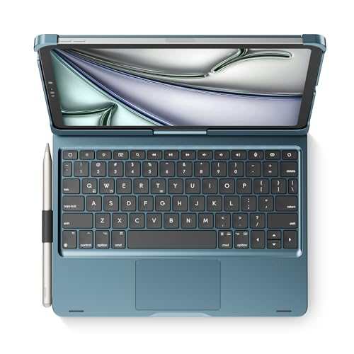edaiser Swivel Keyboard Case for iPad Air 11" & 4th 5th Gen, Pro 11" Blue | 360° Rotatable Cover with Pencil Holder | Trackpad | RGB Backlit | for iPad Air 11" M4 M3 M2, Pro 11" (4th-1st, 2018-2022) - color: Navy Blue, size: iPad Air(11"/4th/5th)&Pro 11"(