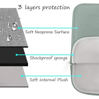 MOSISO Laptop Case 13.3 inch, 13-13.3 inch Laptop Sleeve Bag Compatible with MacBook Air/Pro 13/Pro 14 M5 M4 M3 M2 M1, HP Dell ASUS Lenovo, Neoprene Computer Sleeve Bag with Small Case, Antique Green - color: Antique Green, size: 13.3 inch