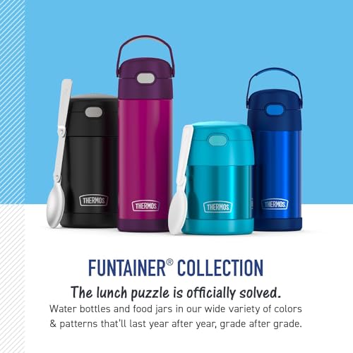 THERMOS FUNTAINER Water Bottle with Straw - 12 Ounce - Kids Stainless Steel Vacuum Insulated Water Bottle with Lid, Hot Wheels - color: Hot Wheels
