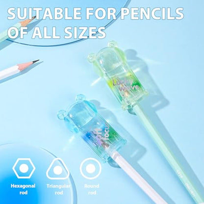 4Pcs Cute Bear Pencil Sharpeners Small Manual Pencil Sharpener Kawaii Stationery Set Kawaii School Supplies for Kawaii Office School Home Supplies - style: colorful bear