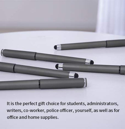 MiSiBao 0.7mm Black Ink Gel Ink Rollerball Pens 2 in 1 Medium Point Pens with Stylus Work Pen Smooth Writing for Office Black gel pen (Dark Grey-18pack) - color: Dark Grey-0.7mm-18pack
