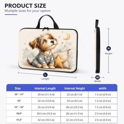 13 Inch Laptop Case Sleeve with Handle, Shockproof Slim Carrying Case | Soft Lining Computer Bag for MacBook Air 13 M3/M2/M1, MacBook Pro 13/14, iPad Pro 13 M4, Cute Terrier Puppy - color: Cute Terrier Puppy, size: 13-14 inch
