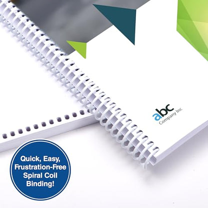 PrintWorks Professional Pre-Punched Spiral Binding Paper - 43-Hole (4:1 Pitch Hole Punch) - Book Binding Printer Paper - Made in the USA - 500 Sheets - 8.5" x 11" - 20 lb - 92 Bright White (04144) - size: 20 lb, style: Spiral, 43-Hole