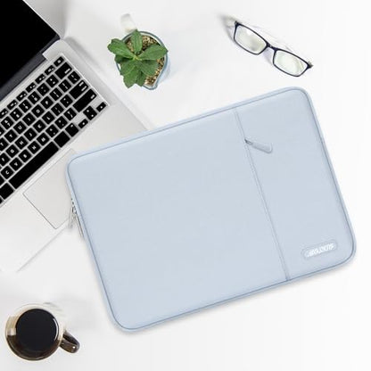 MOSISO Laptop Case 13.3 inch, 13-13.3 inch Laptop Sleeve Compatible with MacBook Air/Pro 13/Pro 14 M5 M4 M3 M2 M1, HP Dell ASUS Lenovo,Polyester Vertical Computer Sleeve Bag with Pocket, Baby Blue - color: Baby Blue, size: 13.3 inch