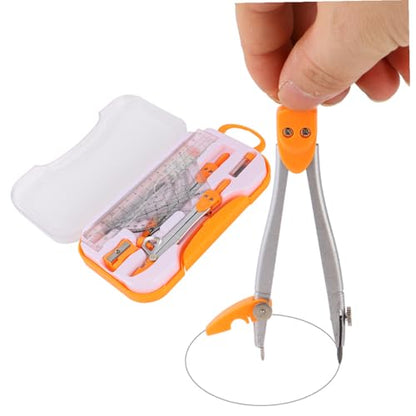 Metal Compasses Set with Drawing Ruler Tool and Geometry Ruler Set, 10pcs Math Drawing Kit for Students, Sturdy Metal Geometry Tools for School Exams and Drafting Random Color