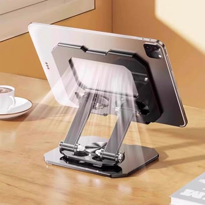 Tablet Stand for iPad, 360° Rotating Desktop Holder, Carbon Steel Adjustable Foldable Desk Holder, for iPad Pro Air Samsung, for 4" -13" Tablets, Portable Home/Office, 2026 Upgraded - Black - size: Black-1 PACK