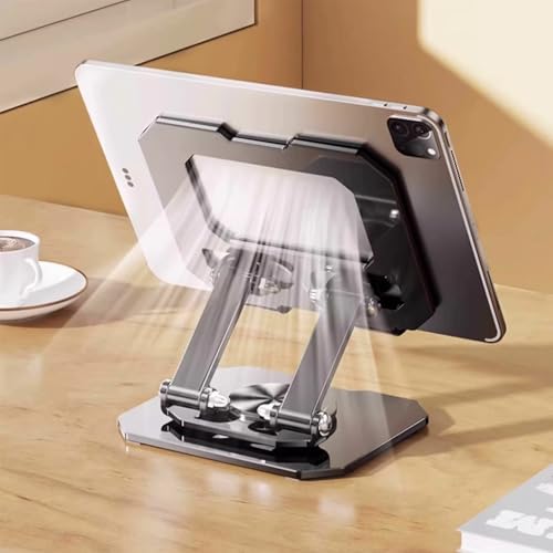 Tablet Stand for iPad 2 PACK, 360° Rotating Desktop Holder, Carbon Steel Adjustable Foldable Desk Holder for Home/Office, for Phone iPad Pro Air Samsung, for 4" -16", Portable Upgraded - Silver - size: Silver-2 PACK
