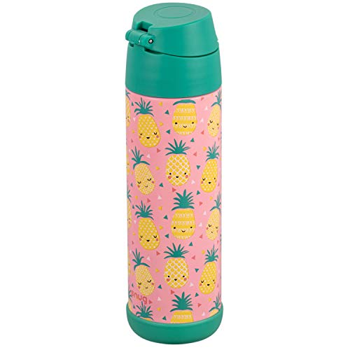 Snug Insulated Kids Water Bottle with Straw & Spout – Double-Wall Stainless Steel, Leakproof, Easy-Flip Lid – For School, Travel, Toddlers & Big Kids - Pineapple, 17oz - color: Pineapples, size: 16.9 Ounces