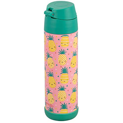 Snug Insulated Kids Water Bottle with Straw & Spout – Double-Wall Stainless Steel, Leakproof, Easy-Flip Lid – For School, Travel, Toddlers & Big Kids - Pineapple, 17oz - color: Pineapples, size: 16.9 Ounces