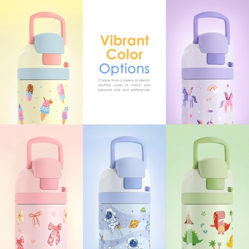 Animals Kids Insulated Stainless Steel Water Bottle 16 Oz, Travel Tumbler for School, Sports for Boys, Birthday, Back To School (Occupational Theme) - color: Animal