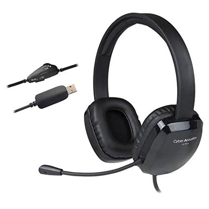 Cyber Acoustics Stereo USB Headset (AC-6012-20), Unidirectional Microphone with Flexible Boom for PC & Mac; in-line Audio Controls; Perfect for Classroom or Home - 20 Pack - size: 20-USBA