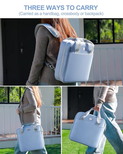Realove 3 Inch 3 Ring Zipper Binder with Double Shoulder Strap & Handle - 3” D-Ring Binder with Zipper with Multi-Pocket (for 13” Laptop & Tablet and Smaller) for School-Baby Blue(Pen not Included) - color: Baby Blue